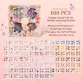 Waterproof PET butterfly stickers in vintage box set, 100 unique designs for journaling - 100 Pcs/Gift Box Set / Butterfly Wing Realm - 100 Non-repeating Sheets Boxed