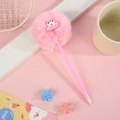 Bolígrafo de peluche monstruo rosa con ojos lindos y labios divertidos de oficina - Rosa
