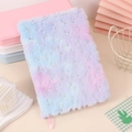 Carnet en peluche dégradé macaron avec paillettes cœur argent et marque-page rose - 21.5*15.5*3CM / Tie-Dye Multicolore Violet