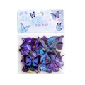 Autocollants papillons PET imperméables en bleu et violet avec emballage - 40 Pièces/20 Motifs / Papillon d'Ombre Bleu - 40 Feuilles 20 Motifs