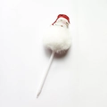 Penna a sfera di Babbo Natale con pompon di peluche bianco e decorazione rossa festiva - Babbo Natale Stile 2