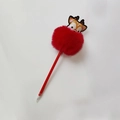 Penna a sfera natalizia con un grande pompon rosso e un simpatico design a renna - Cervo Sika di Natale