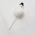 Simpatica penna a sfera pupazzo di neve di Natale con morbido pompon bianco - Pupazzo di Neve di Natale Stile 3