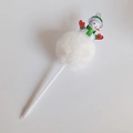 Penna a sfera natalizia con pompon di peluche bianco e decorazione pupazzo di neve - Pupazzo di Neve di Natale Stile 4