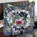 Zijden vierkante sjaal met zon-, maan- en hartpatronen in bohemien marineblauw en rood - Marineblauw