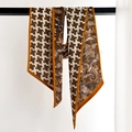 Eleganter Twilly-Schal mit Paisley-Muster und braunem Hahnentritt für Damenmode - Einheitsgröße / Karamell
