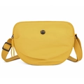 Bolso bandolera ligero de nylon amarillo con correa ajustable y logo metálico - Grande / Amarillo