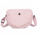 Bolso bandolera de nailon rosa en forma de media luna con correa ajustable y logo - Grande / Rosa