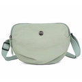 Lightweight pale green nylon crossbody bag with adjustable strap and metal M logo - Large / Fruit Green