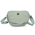 Light green nylon crescent crossbody bag with adjustable strap and metal logo - Small / Fruit Green