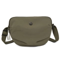 Army green nylon crescent crossbody bag with adjustable strap and metal logo detail - Large / Dark Green