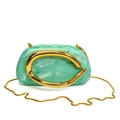 Vintage green marble acrylic evening clutch with gold handle and metal chain strap - Marble Green (8688)