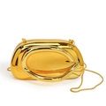 Metallic gold acrylic party clutch with high-gloss mirror finish and ring handle - Mirror Golden (7688)