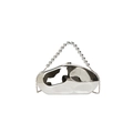 Futuristic silver pebble-shaped metal clutch bag with beaded handle and chain strap - With Handle / Silver