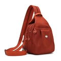 Mini borsa a tracolla in nylon arancione con scomparti a cerniera e tracolla regolabile - Arancione Van Gogh