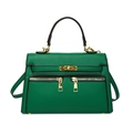 Kelly stijl handtas in heldergroen lychee leer met gouden rits details - Groen