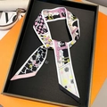 Modischer bedruckter Handtaschen-Griffschal aus Seide in Pink und Schwarz mit Paris-Motiv - 5*85cm / Schwarz