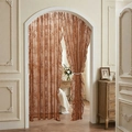 Princess style rust red lace curtain with baroque patterns and French ruffle edges - 140*260cm / Orange