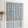 Hellblauer Spitzenvorhang mit weißen Blumenmustern für Fenster und Dekorationen - Blumenrhythmus Kurzer Vorhang / 140*100cm