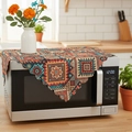 Copertura antipolvere per microonde in stile boho con motivi geometrici vivaci - 60*60cm / Motivo a Rombi Etnici