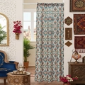 Islamic geometric floral door curtain in navy blue and brick red for home ethnic decor - 100*200cm / Beige Floral Diamond
