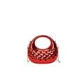 Mini Abendhandtasche in Rot mit Steppung, Rundgriff und goldener Kettenriemen - Rot