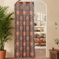 Bohemian mandala curtain with orange and blue patterns for doorway partition - 100*200cm / Blue Sun Pattern
