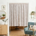 Beigefarbener Türvorhang aus Spitze mit Blumenmuster und geteiltem Design für Trennwände - Blatt Floral-Beige