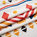 Nordic style geometric printed door curtain made of thick canvas fabric for privacy - 140x200cm / Multi-color Circles