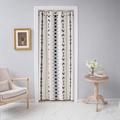 Thick beige thermal door curtain with blue geometric patterns and metal grommet rings - 140*200 / Geometric Print