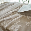 French white hollow lace rectangular tablecloth with delicate floral pattern for home decor - 70*100 / Semi-warm Time (Wavy Lace Unhemmed)