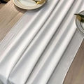 Elegante camino de mesa de satén blanco brillante para bodas y decoración de hoteles - 70cm*300cm / Blanco