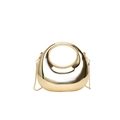 Mini bolso de noche de acrílico dorado brillante con correa de cadena y asa redonda - Dorado