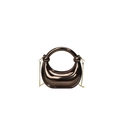 Bolso de mano bronce metalizado con acabado espejo brillante y correa de cadena acrílica - Gris metalizado