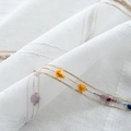 Nordic rainbow candy sheer tablecloth with colorful 3D embroidery and brown stripes - 100cmx140cm / Candy Yarn White Style