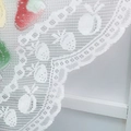 White lace short curtain with colorful strawberry and fruit patterns in farmhouse style - 140x90cm / Fruit Wave Style