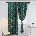 Dark green velvet curtains with gold marble pattern and blackout texture for bedroom - 140*100 / Green