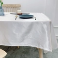 Nappe rectangulaire en satin blanc élégante avec finition brillante pour table à manger - 140*180cm / Blanc