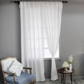Elegante weiße Tencel-Samtgardinen mit Rüschenspitze für moderne Wohnzimmerfenster-Deko - 100*130cm / Weiß