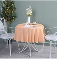 Detail of round orange gingham tablecloth showing fabric drape and home tea setting - Round 150 / Orange