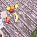 Bohemian geometric picnic blanket with red and blue ethnic patterns and fringed edges - 100x150 / Fuschia