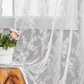 Elegant wit kanten gordijn met bloemmotief voor de inrichting van woonkamer en slaapkamer - 140*240 / Koreaanse Golf Wit