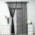 Elegant black floral lace sheer curtains with rose patterns and grommet top design - Grommet / 150*240 / Black