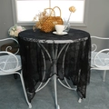 Mantel vintage francés de encaje negro con elegantes flores caladas para mesa - 70x150 / Negro