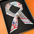 Detailed macro view of 100% silk twilly scarf with equestrian print in luxury gift box - 5*85cm / White Trim