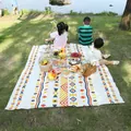 Bohemian style picnic mat with colorful geometric patterns on a green grass lawn - 150*240 / Multi-color Circles