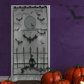 Halloween Türvorhang aus schwarzer Spitze mit Fledermäusen und Fransen für Partys - Fledermaus-Stil