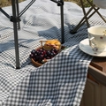 Bohemian black and white checkered picnic mat with fringe edges on the lawn - 100*150cm / Gray Printed Plaid