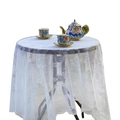Nappe ronde en dentelle blanche avec motifs floraux pour décoration intérieure - 70*150 / Blanc