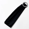 Elastic black chair cover sash with a luxury sparkling rhinestone buckle decoration - Black